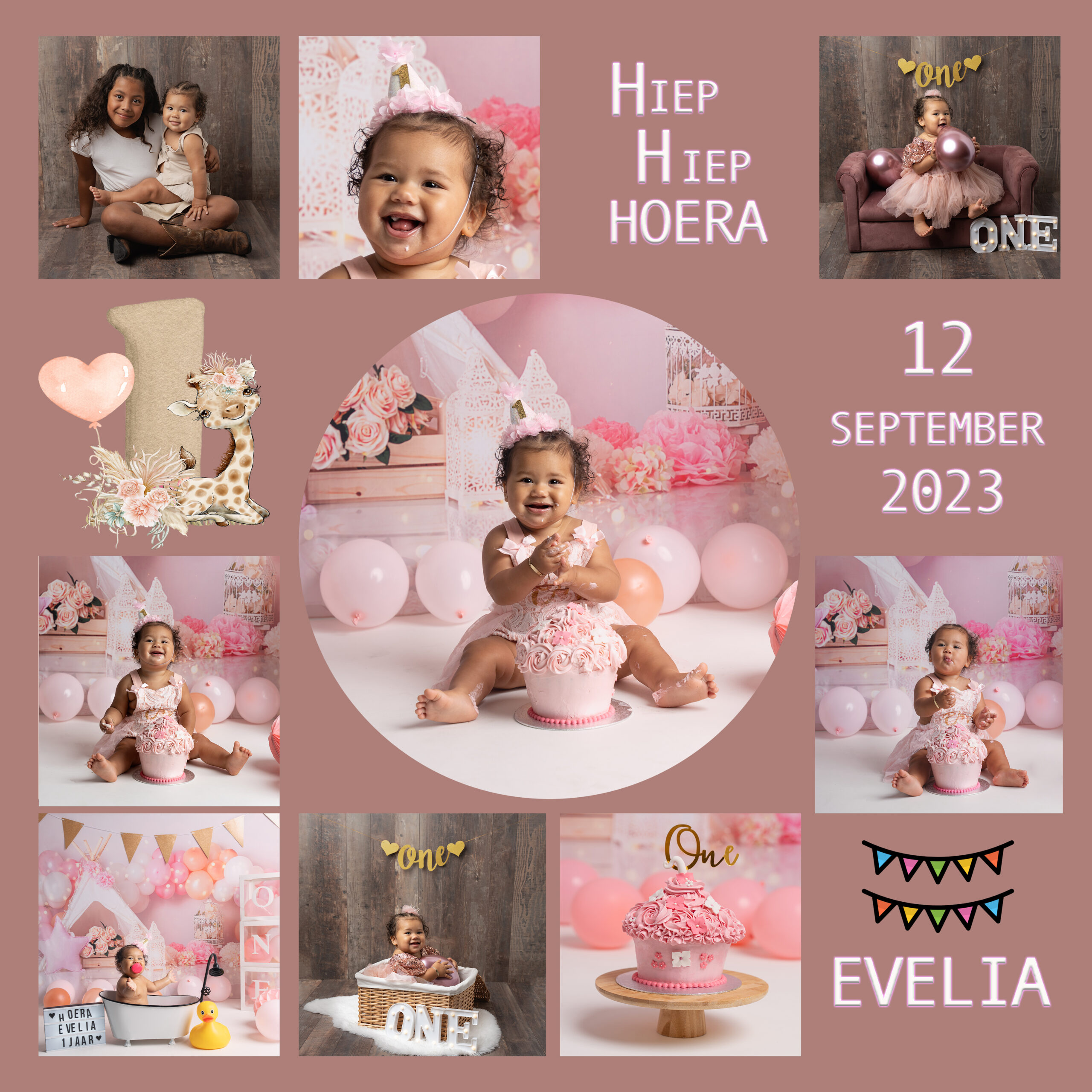 Cake Smash Collage Evelia